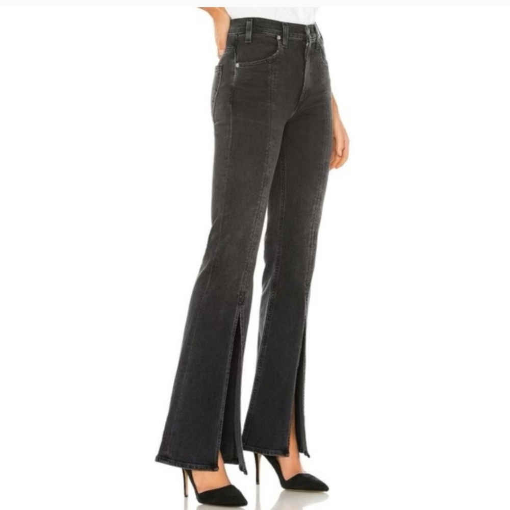 Citizens of Humanity Hailey Flare in Oblivion Jeans Pants 26 Faded Black - Picture 2 of 6